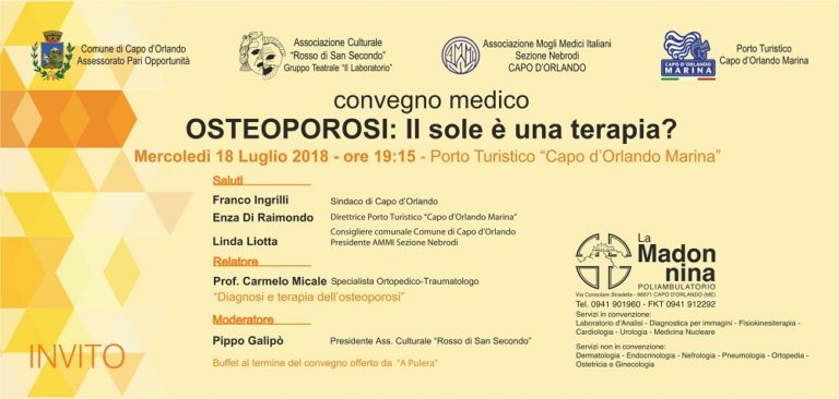 Cause e terapie dell’Osteoporosi, un convegno a Capo d’Orlando