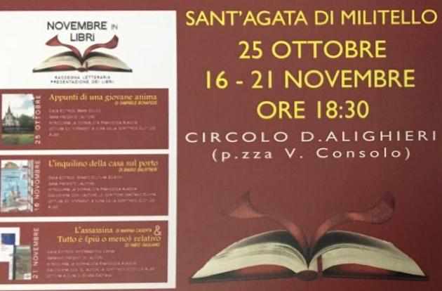 Sant’Agata, prende il via la rassegna letteraria “Novembre in libri”