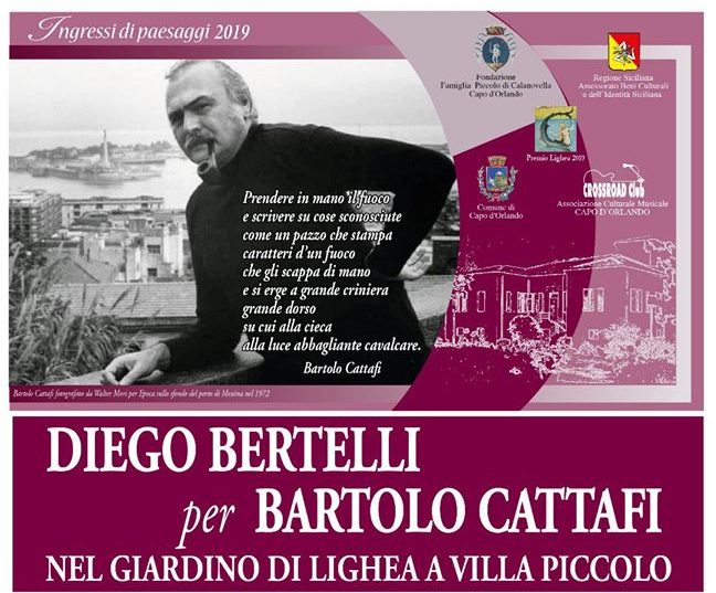 Il poeta Diego Bertelli nel “Giardino di Lighea” a Villa Piccolo