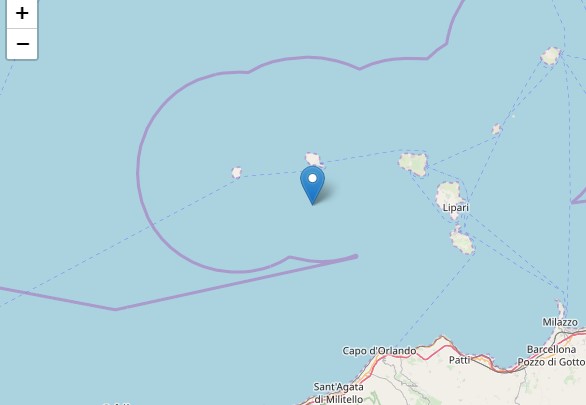 Scossa di terremoto di magnitudo 2.8 tra le Eolie e Capo d’Orlando