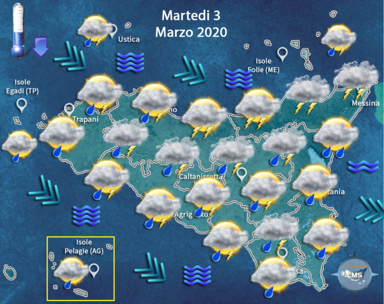 Sicilia, dopo il caldo primaverile in arrivo pioggia e temporali