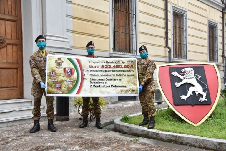 Coronavirus – La Brigata “Aosta” dona due respiratori al Policlinico di Messina