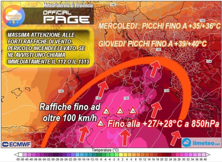 Eccezionale ondata di calore: il picco domani con possibili record