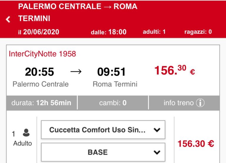 prezzo treni