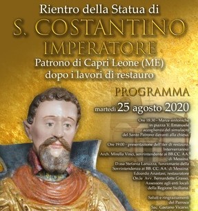 Capri Leone, restaurata la statua del Patrono S. Costantino. Il 25 agosto sarà riconsegnata ai fedeli