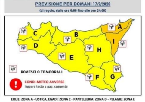 Temporali in arrivo sul messinese. Domani allerta meteo arancione