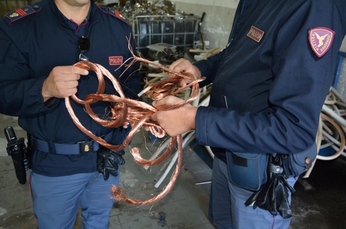 Operazione “Oro Rosso”:  controlli della Polizia per contrastare i furti di rame