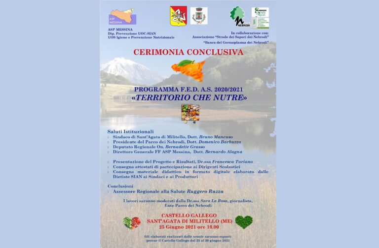 Volge al termine il progetto “Territorio che nutre”, la presentazione a Sant’Agata Militello il 25 giugno
