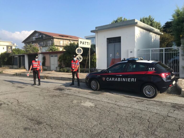 Controlli dei Carabinieri tra Patti, Gioiosa e Piraino: denunce e multe per oltre 7.000€