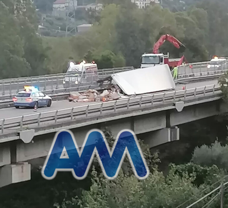 A/20, camion sfonda il guardrail e vola giù dal viadotto. Grave il conducente