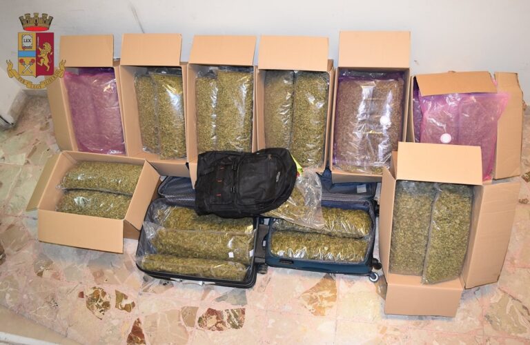 Messina – Rinvenuti 70 kg di marijuana in un garage. Arrestato 46enne