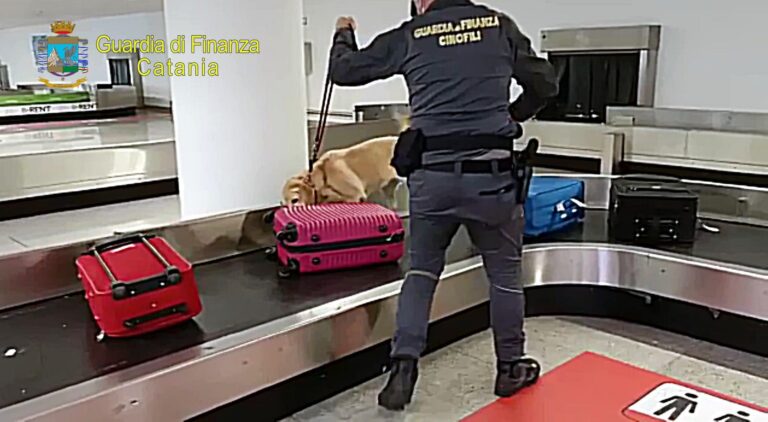 Ingoia 65 ovuli di eroina, arrestato corriere all’aeroporto di Catania