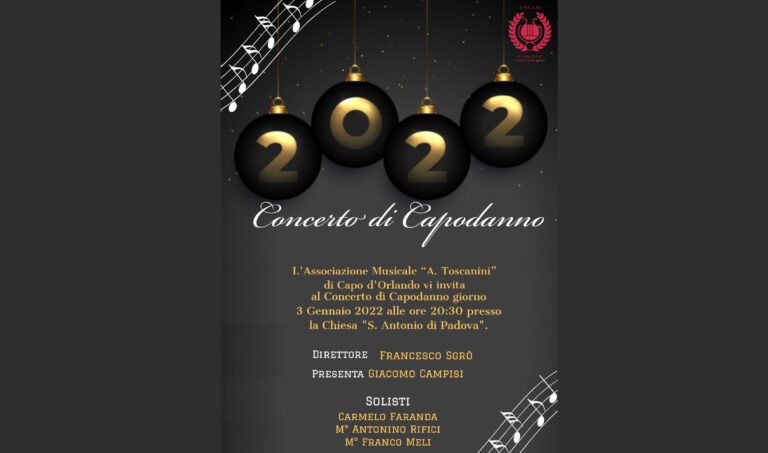 Capo d’Orlando – Domani sera il concerto di Capodanno della banda “A. Toscanini”