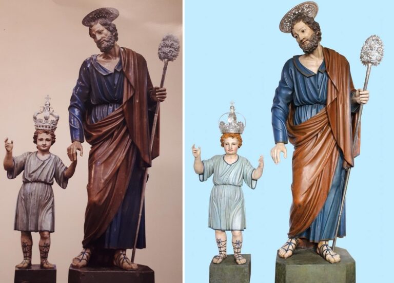 “San Giuseppe col Bambino” torna al Duomo di Sant’Agata M.llo dopo il restauro