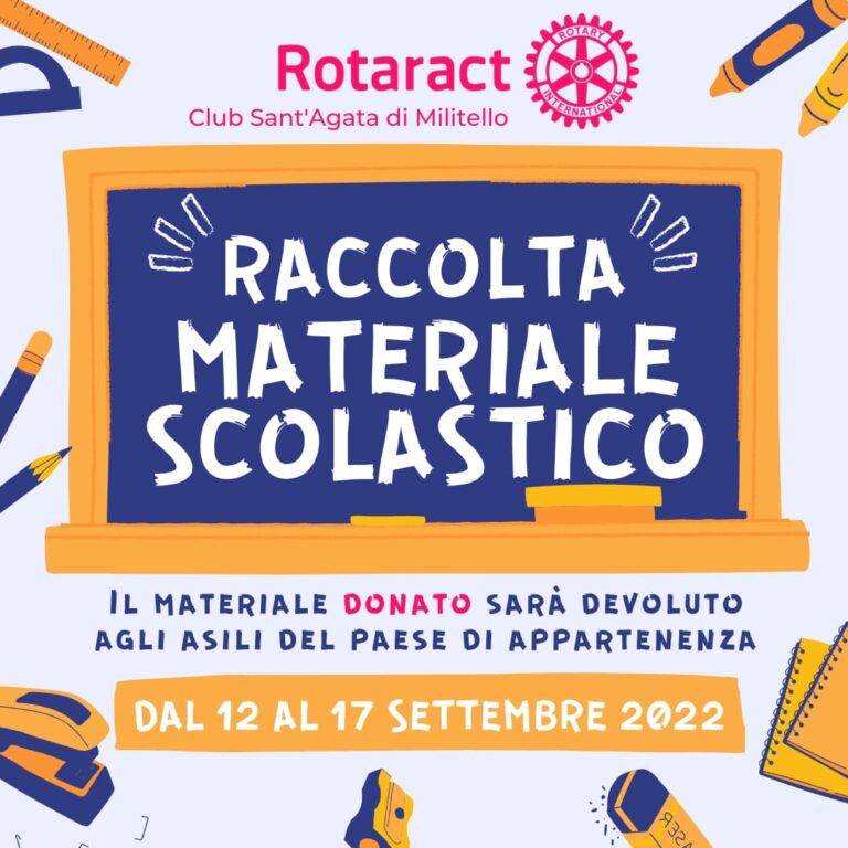 Sant’Agata Militello, il Rotaract in campo per i più piccoli. Raccolta materiali per gli asili