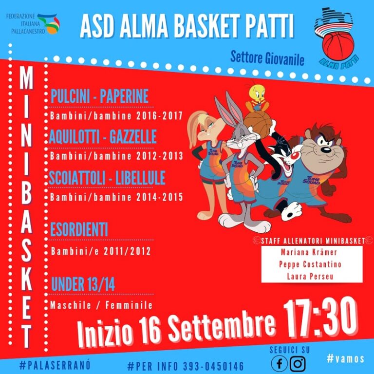 Alma Basket Patti: mentre già dall’1 settembre si allenano le senior, dal 16 settembre riprende anche l’attività sportiva del vivaio