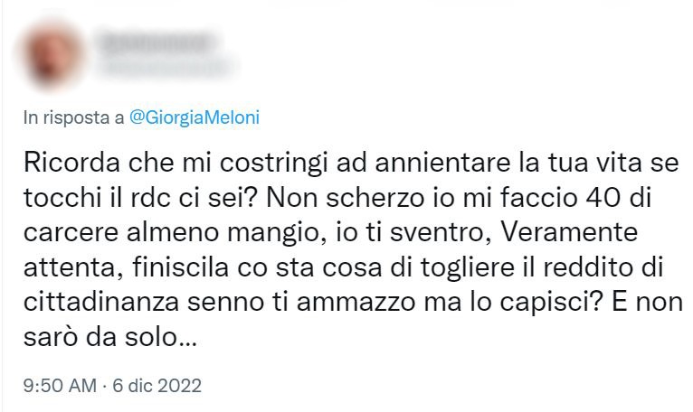 Minacce di morte a Giorgia Meloni e alla figlia su twitter, identificato l’autore: è un 27enne di Siracusa