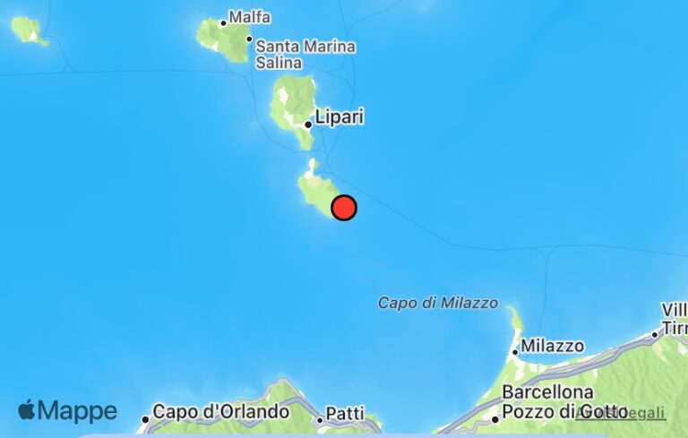 Scossa di Terremoto di magnitudo 2.7 alle Eolie: l’epicentro a Vulcano