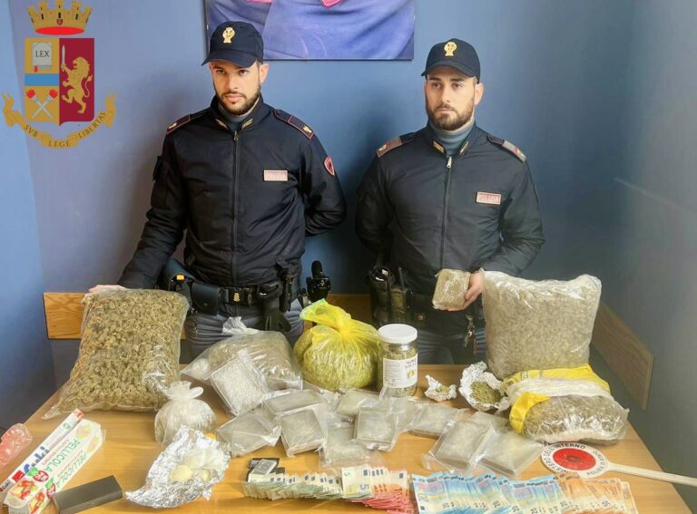 Ancora arresti per droga a Messina. Sequestrati 10kg tra marijuana, hashish, crack e cocaina. In manette 44enne