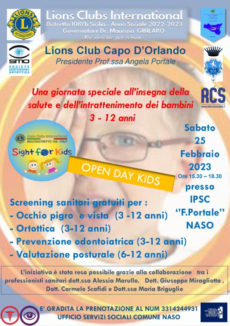 Naso – Una giornata di screening oculistici per i bambini dai 3 ai 12 anni