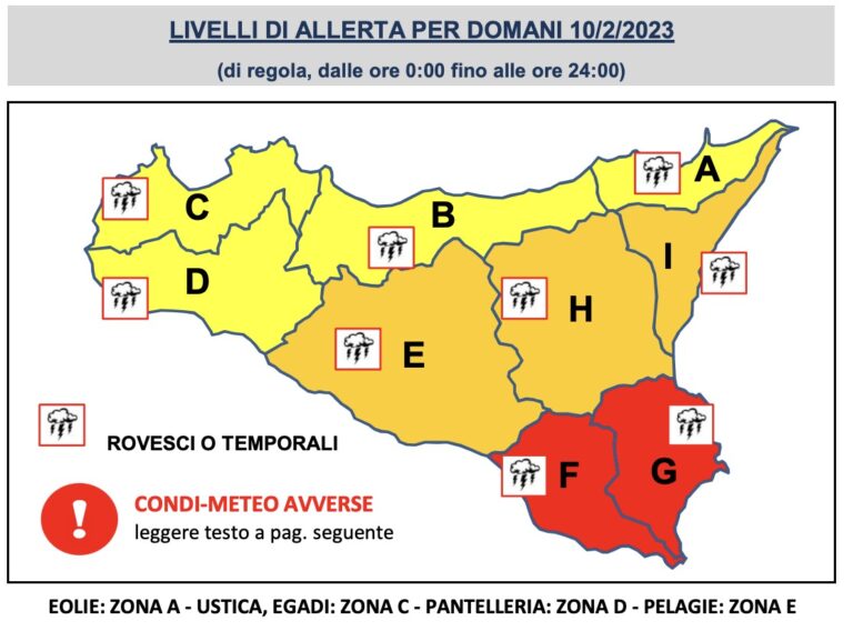 Maltempo – Domani ancora allerta meteo in Sicilia