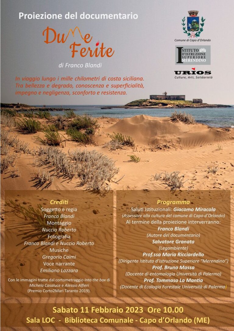 “Dune Ferite”: proiezione gratuita al LOC di Capo d’Orlando l’11 febbraio