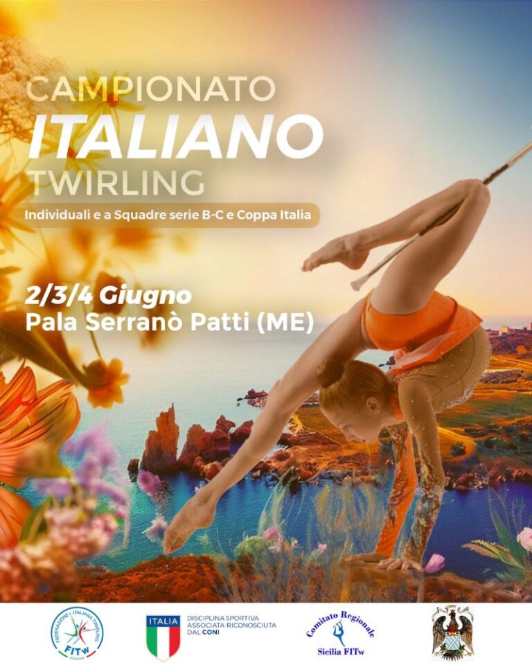 Patti: dal 2 al 4 giugno al PalaSerranò il campionato italiano individuale e a squadre di twirling serie B/C e la finale di Coppa Italia