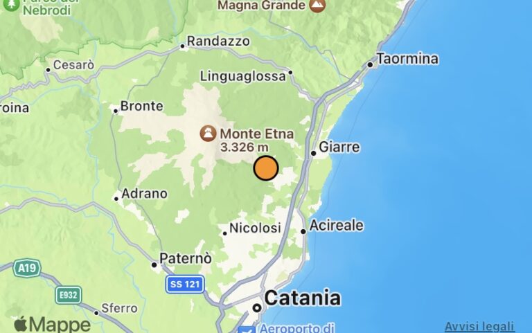Terremoto di magnitudo 3.1 alle pendici dell’Etna, scossa avvertita dalla popolazione