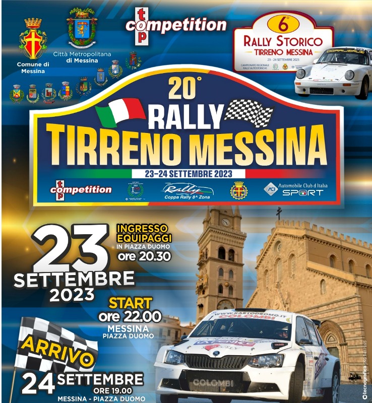 Messina: fine settimana con la 20° edizione del Rally del Tirreno