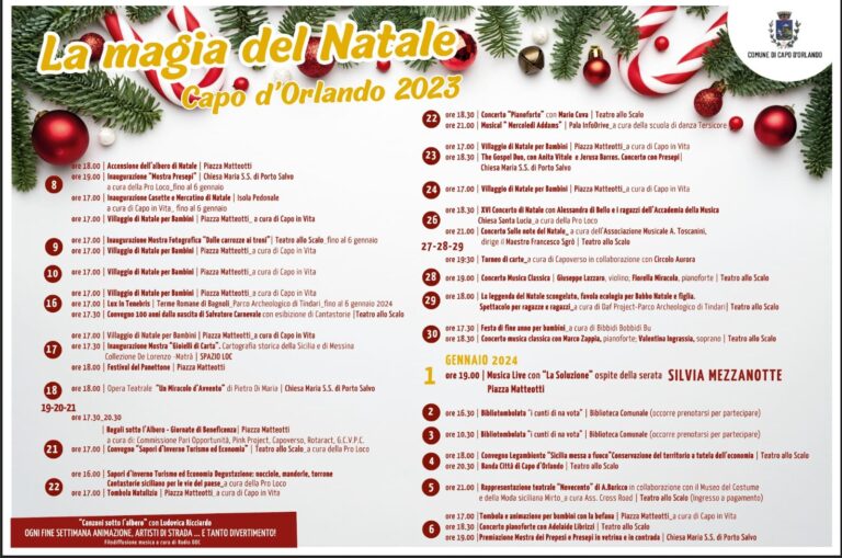Capo d’Orlando – Presentate le manifestazioni natalizie. Il 1° gennaio Silvia Mezzanotte in concerto – VIDEO