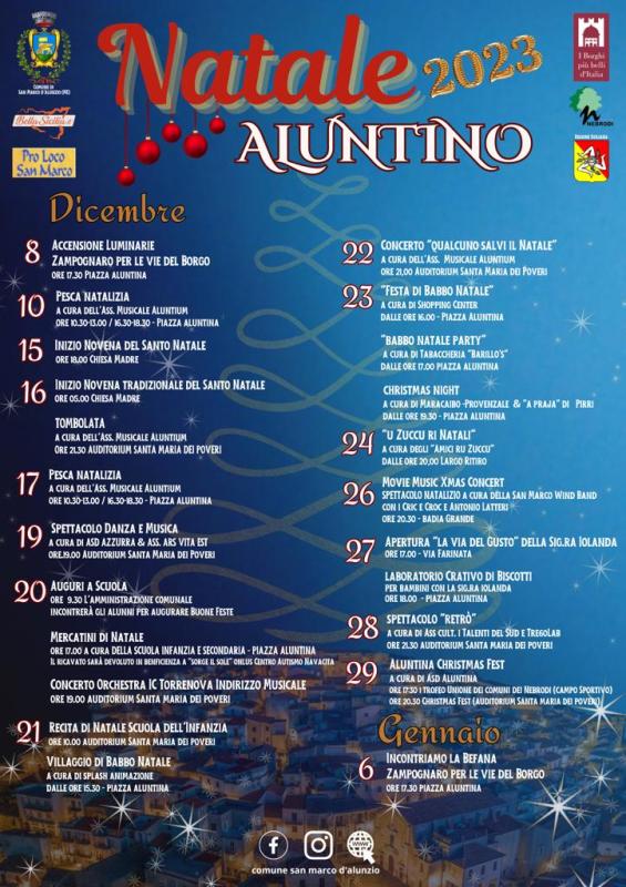 San Marco d’Alunzio: il cartellone natalizio