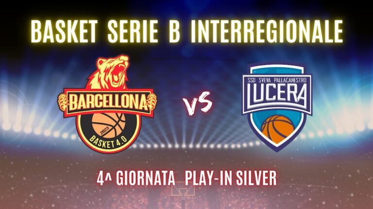 Serie B Interregionale: Barcellona Basket 4.0 – Pall. Lucera si gioca alle ore 17:00