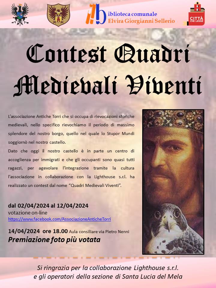 Santa Lucia del Mela: Interessante contest fotografico dal titolo “Quadri medievali viventi”