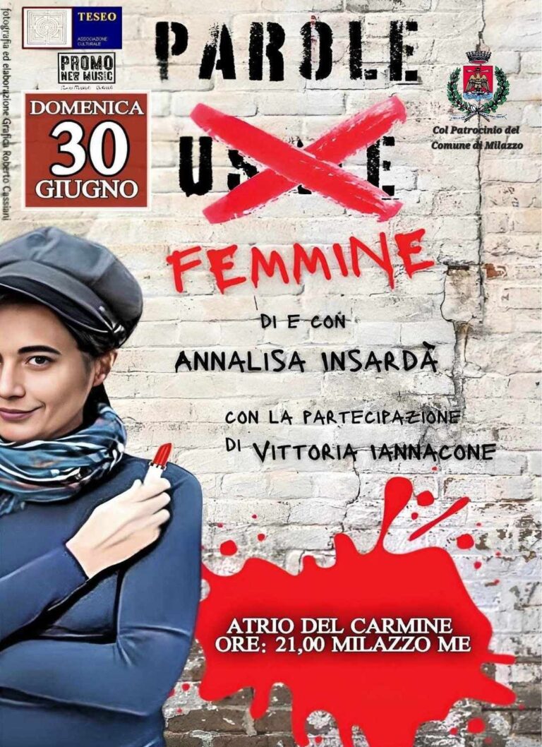 Milazzo: “Parole femmine” con Annalisa Insardà