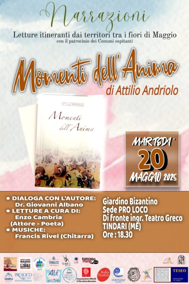 Tindari: Il Dottor Attilio Andriolo presenta il suo primo libro di poesie dal titolo “Momenti dell’anima”