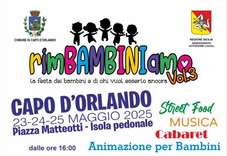 Capo d’Orlando: fine settimana con la III edizione di “Rimbambiniamo”