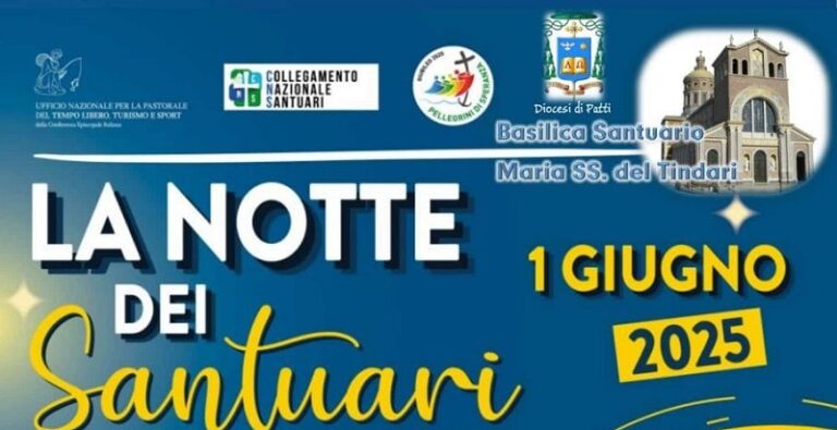 Tindari – Patti: l’1 giugno al Santuario della Madonna Nera “La notte dei santuari”