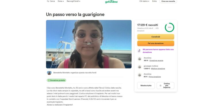 Messina – Per Benedetta, affetta da fibrosi cistica, la speranza di un trapianto polmonare in Francia. Parte raccolta fondi