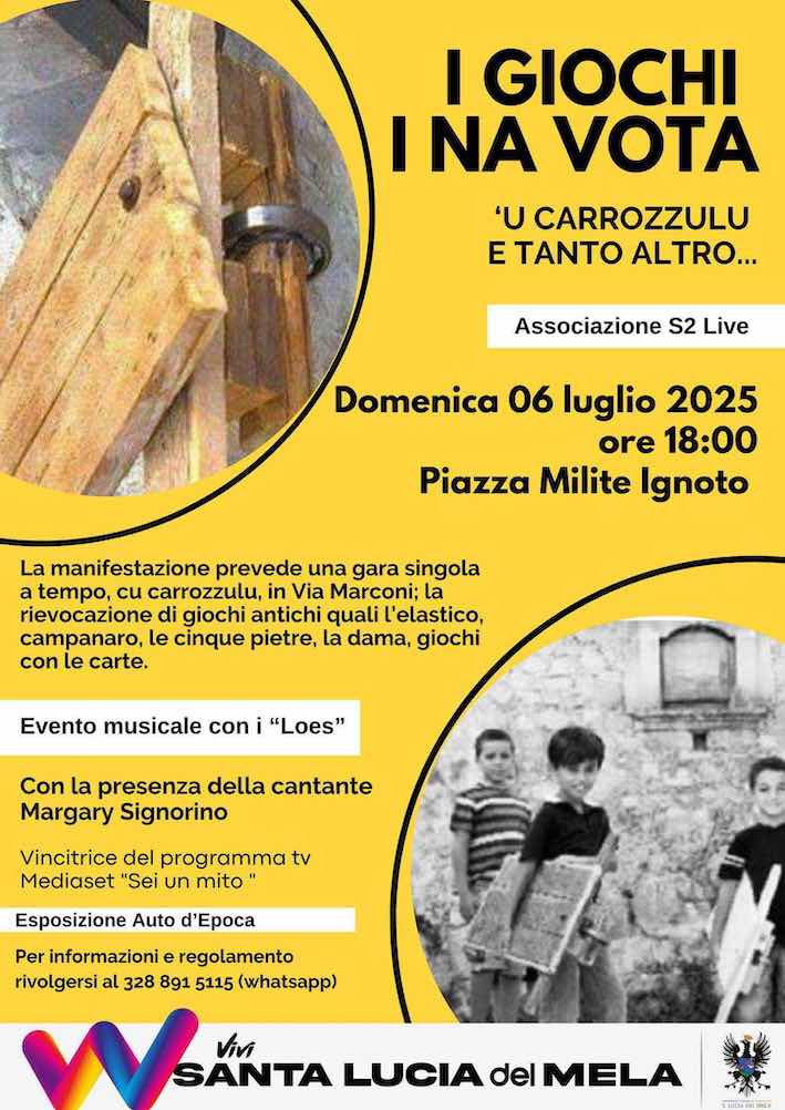 Santa Lucia del Mela: Il 6 luglio si fa un tuffo nel passato con i vecchi giochi