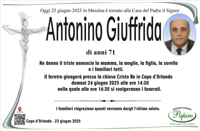 Capo d’Orlando, lutto per la morte del compianto Nino Giuffrida, pilota e imprenditore di successo