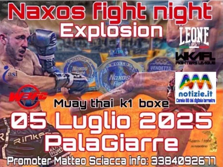 Giarre: Tutto pronto per il “NAXOS FIGHT NIGHT ESPLOSION”