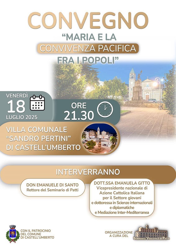 Castell’Umberto: convegno su “Maria e la convivenza pacifica dei popoli”