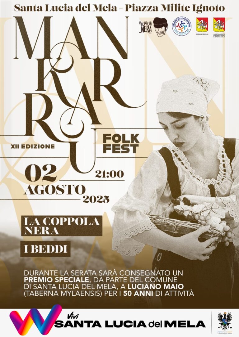 Santa Lucia del Mela: Ritorna “Mankarru Folk Festival”