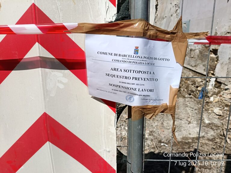 Barcellona P.G. – Immobile del centro storico demolito, ma doveva essere risanato. Cantiere sospeso e sequestrato
