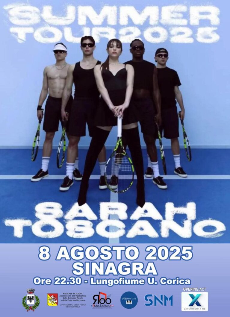 Sinagra – Agosto pieno di eventi, clou con il concerto di Sarah Toscano l’8 agosto – VIDEO