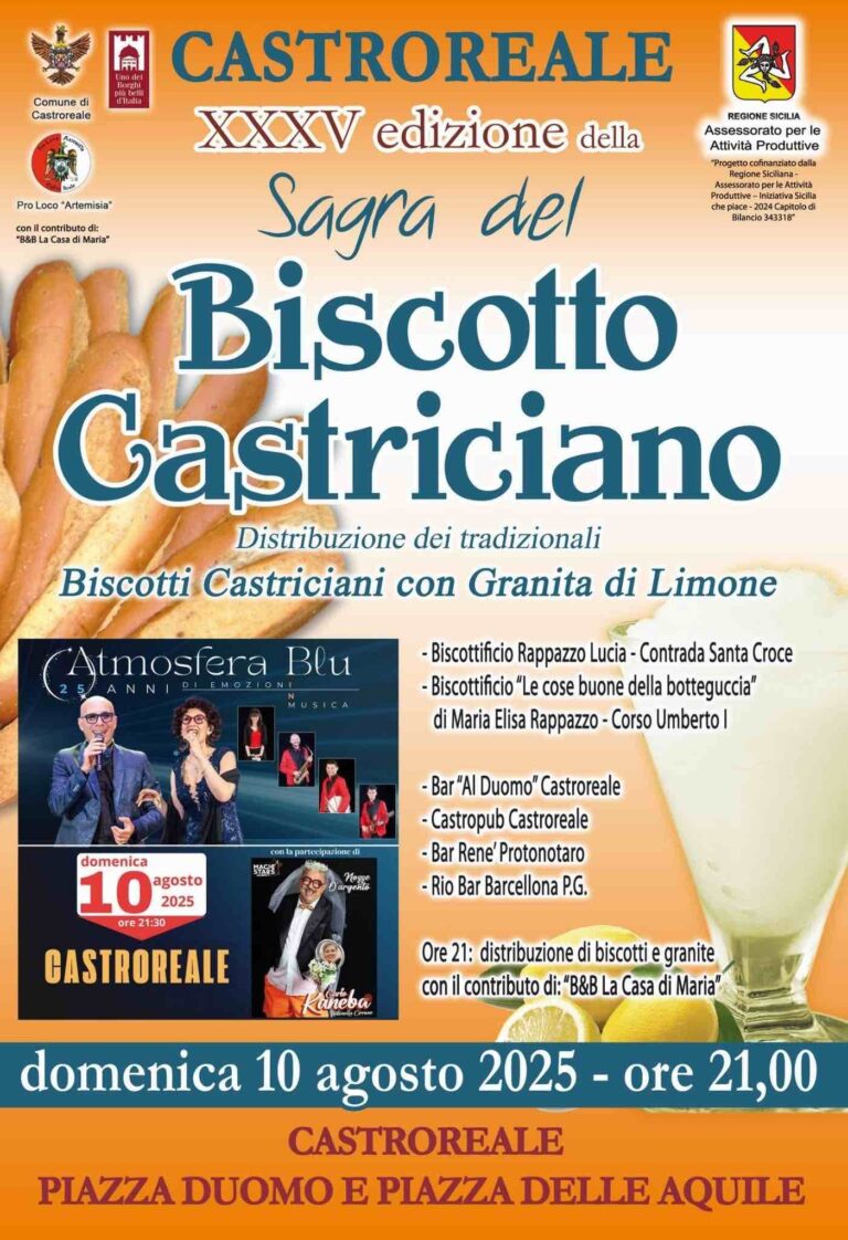 Castroreale: C’è tanta attesa per la “35^ Sagra del biscotto castriciano”
