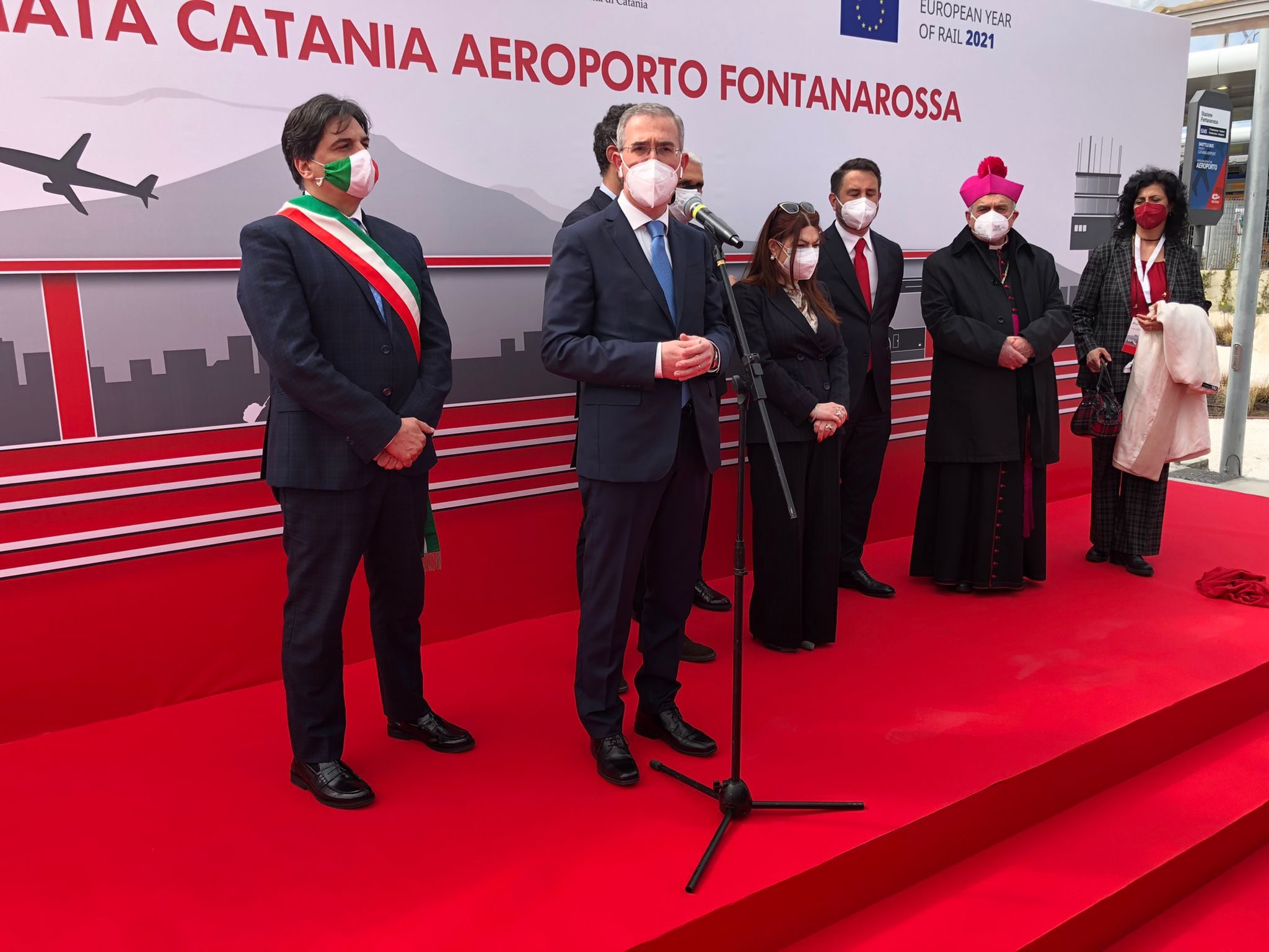 Falcone inuagurazioen stazione aeroporto Catania
