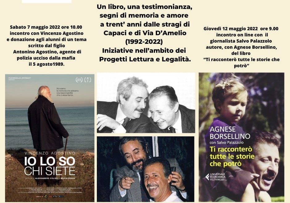Locandina progetto Legalità Istituto Castell'Umberto Vincenzo Agostino e Salvo Palazzolo
