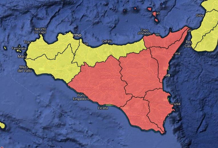 Allerta meteo in Sicilia