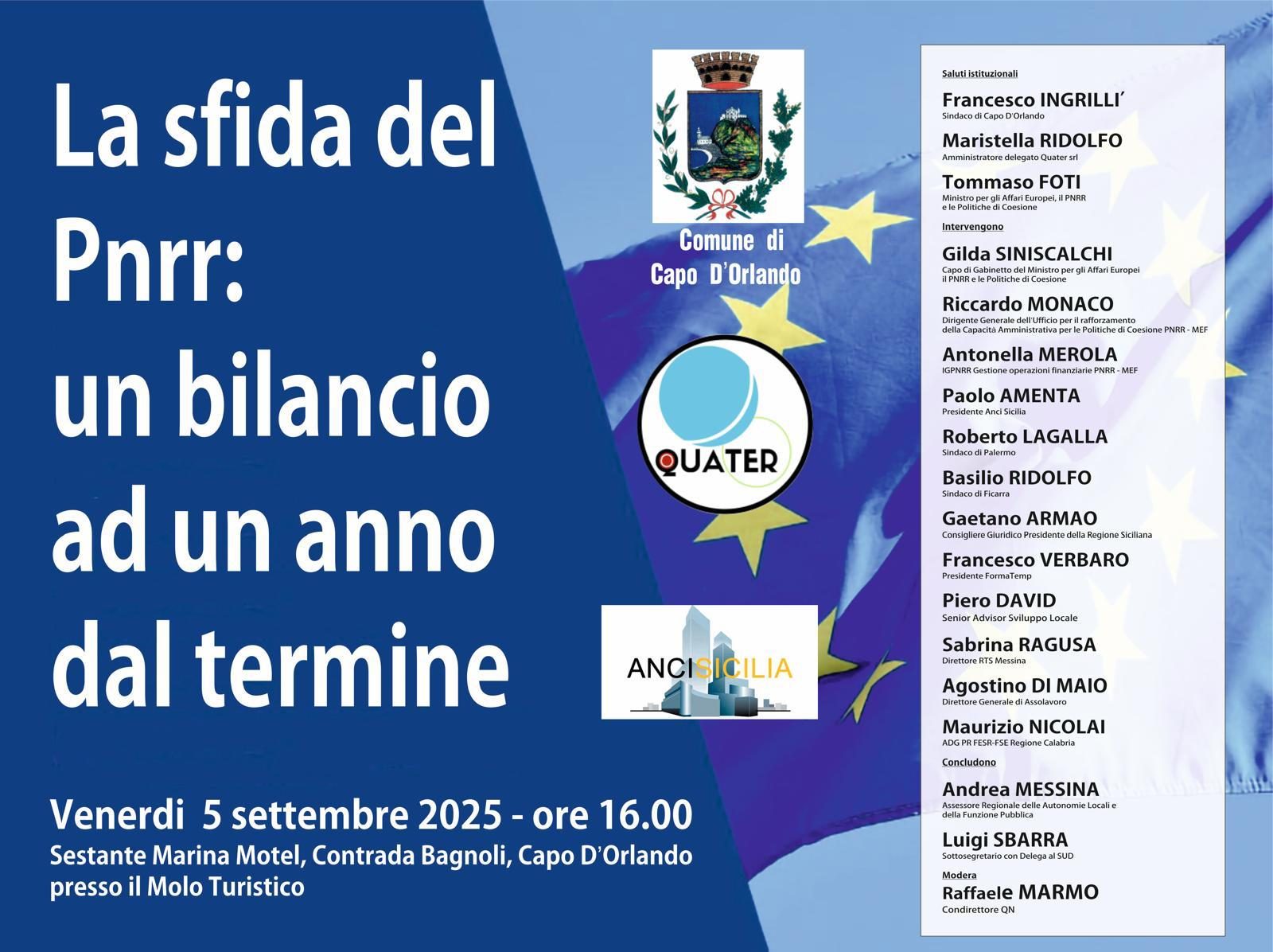 nuova locandina 14 agosto PNRR Capo d'Orlando
